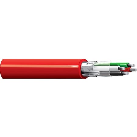 Belden Multi-Conductor Cable, TNC, 18 AWG, 3 C, Red, FEP, Stranded, 300V AC, Indoor/Outdoor, 5000 ft 88770 0025000
